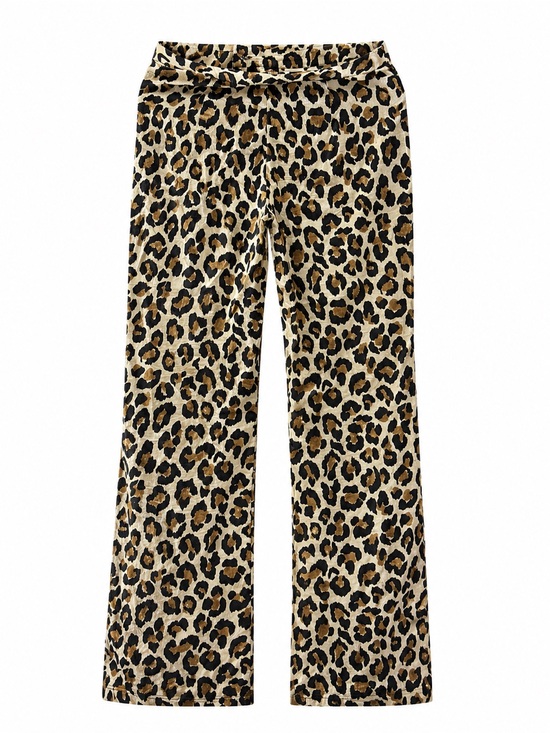 Zara Pants - Zara Leopard-Print Wide Leg Leggings - Tan & Black